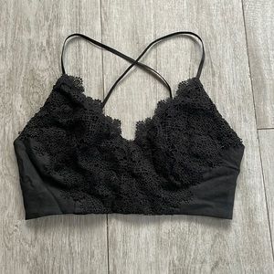 Hommage From Los Angeles Crop Top with Black Embroidery Size Medium